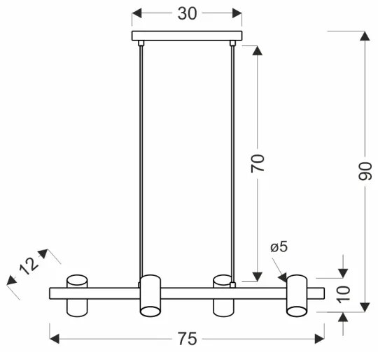 Sospensione a cavo XILO 4xGU10/25W/230V faggio/bianco