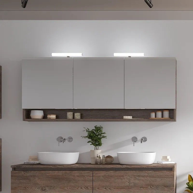 Specchio bagno 155cm contenitore con 3 ante e 2 ripiani | SP-155BS - KAMALU