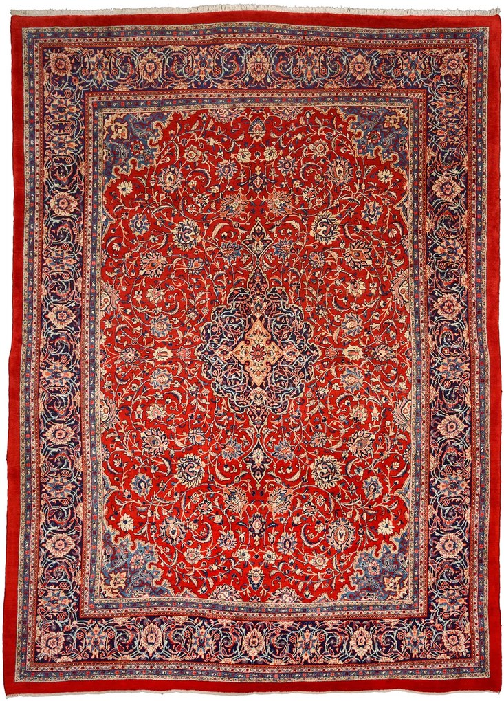 Sarouk Tappeto 400x290 Rosa (Iran) Annodato A Mano