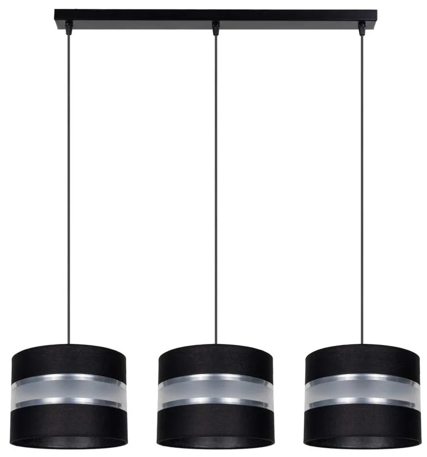 Lampadario a sospensione con filo CORAL 3xE27/60W/230V nero
