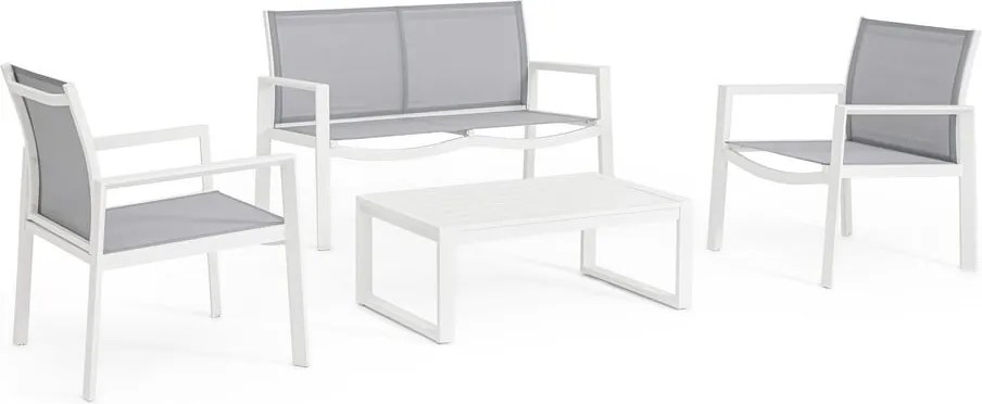 Set di mobili da giardino bianco in alluminio per 4 persone Kallen – Bizzotto