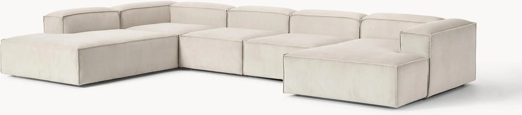 Divano XL componibile in velluto a coste Lennon