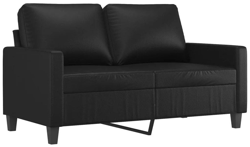 Set di divani 2 pz con cuscini nero in similpelle