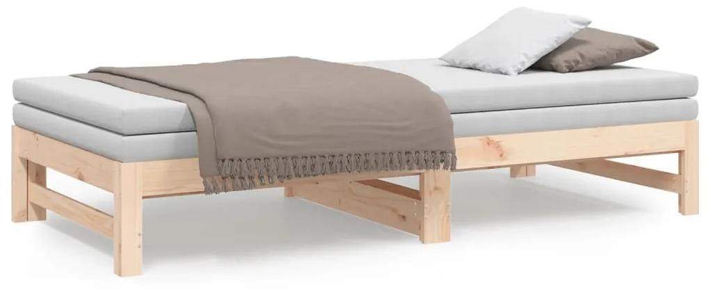 Dormeuse estraibile 2x(90x190) cm legno massello di pino