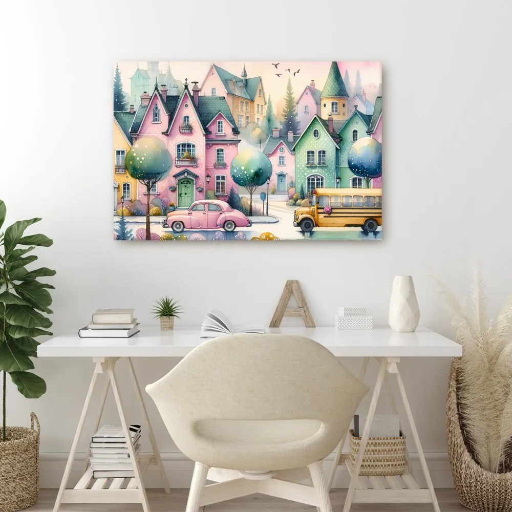 Quadro su tela – Vicoli magici della città pastello