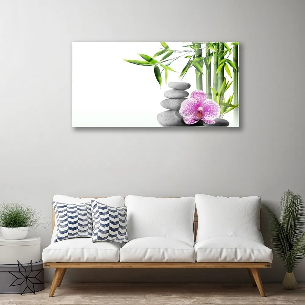 Quadro vetro Bambù Spa Arte Zen 100x50 cm