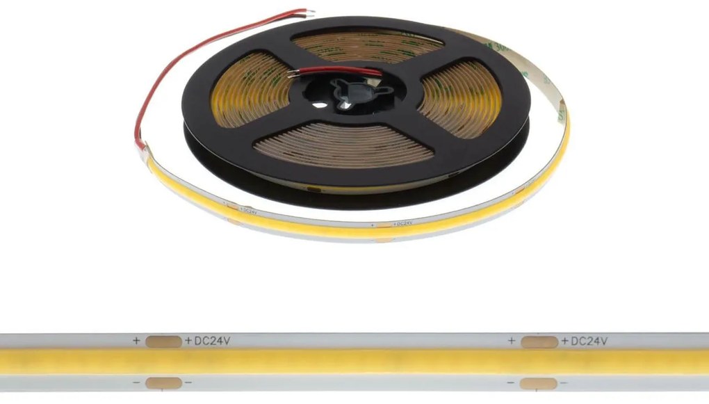 Striscia LED COB 10W/m 24VDC IP20 5m Luce Continua Colore Bianco Naturale 4.000K