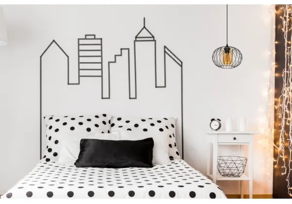 Lampadario a sospensione con filo CORRINI 1xE27/60W/230V diametro 25 cm nero/beige