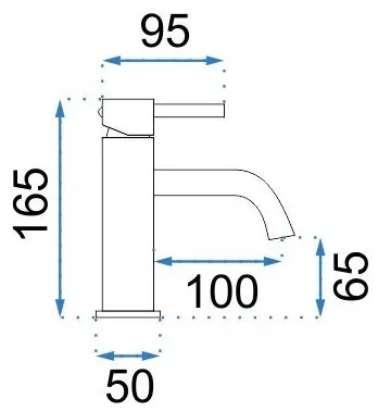 REA-B4101 - Miscelatore per lavabo LUNGO 16,5 cm cromo lucido