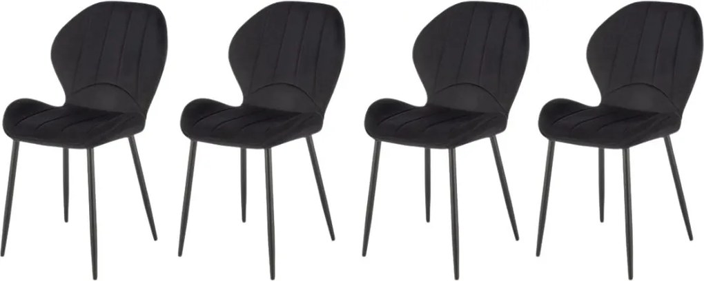 Set di 4 sedie K538 in velluto nero