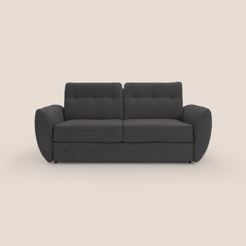 Zeus Divano letto scandinavo con schienale alto in tessuto impermeabile T02 nero