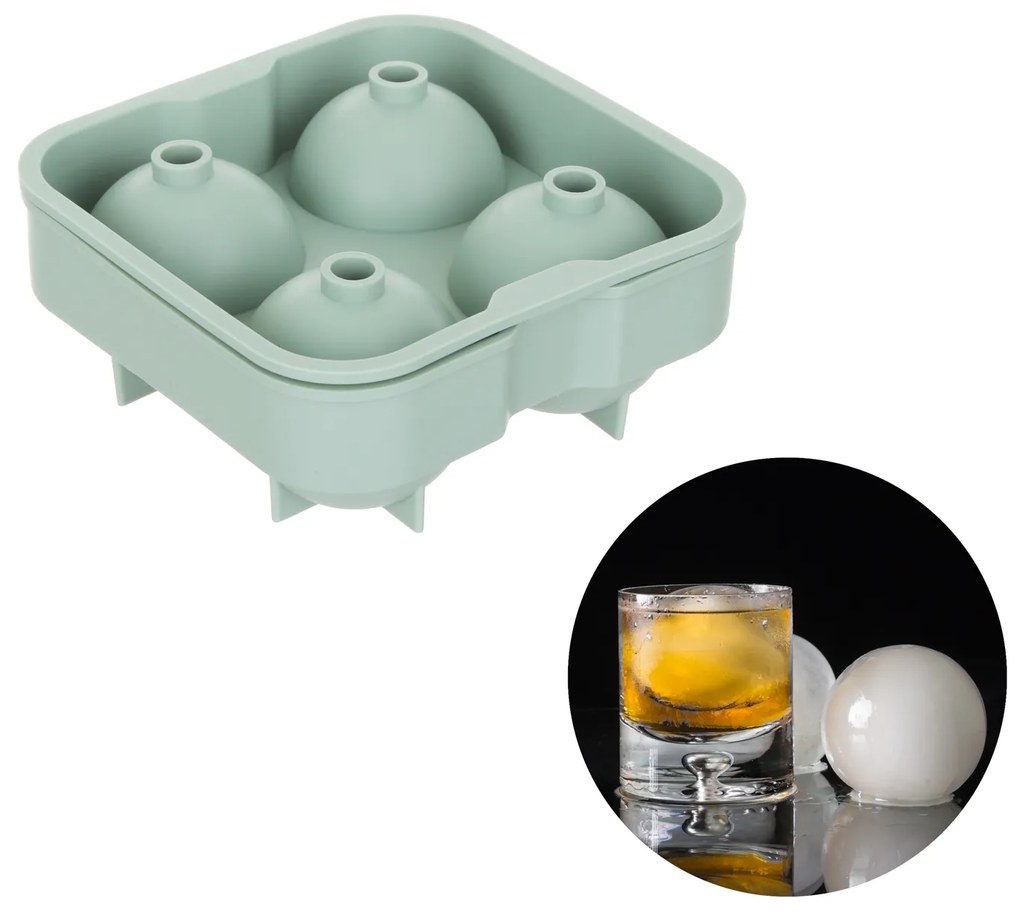 Stampo ghiaccio in silicone 4 sfere