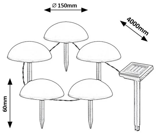 Rabalux 77008 - Lampada LED solare TREPPIO 5xLED/0,2W/1,2V IP44
