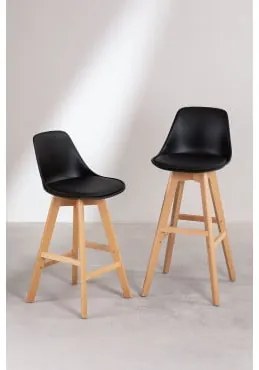 Pack 2 Sgabelli Nordic Edition Nero & ↑75 Cm - Sklum