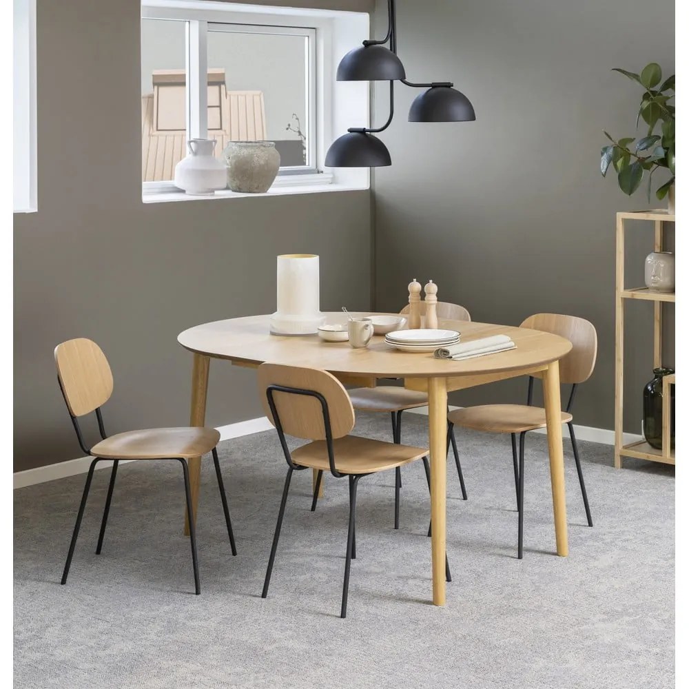Tavolo da pranzo rotondo con effetto rovere allungabile con estensione ø 115 cm Montreux – Actona