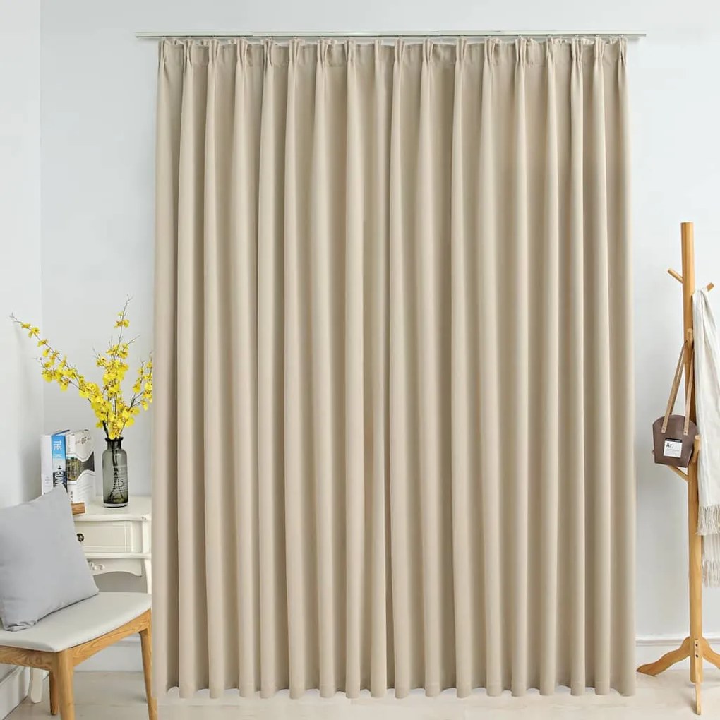 Tenda Oscurante Con Ganci Beige 290x245 Cm /