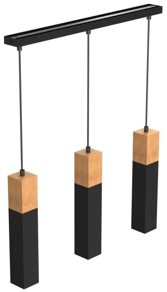 Lampadario su filo TULUM 3xGU10/60W/230V nero