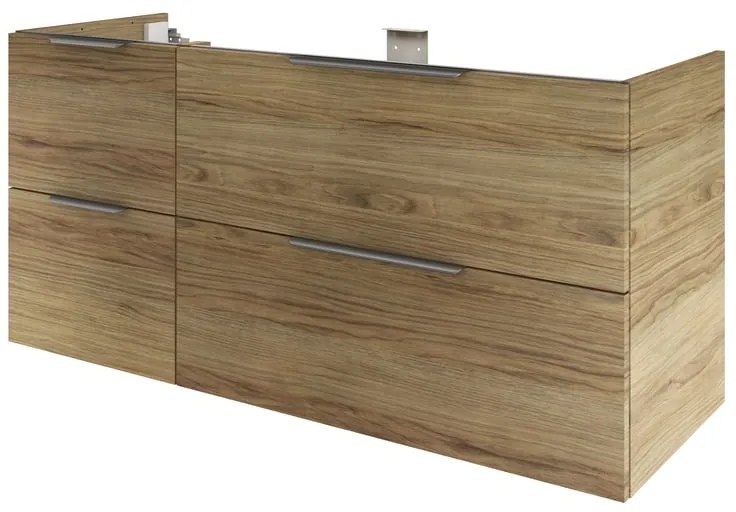 Mobile da bagno sospeso sotto lavabo L 70 x H 50.2 x P 45.3 cm bianco opaco, 2 cassetti Neo, Maniglie acquistabili separatamente