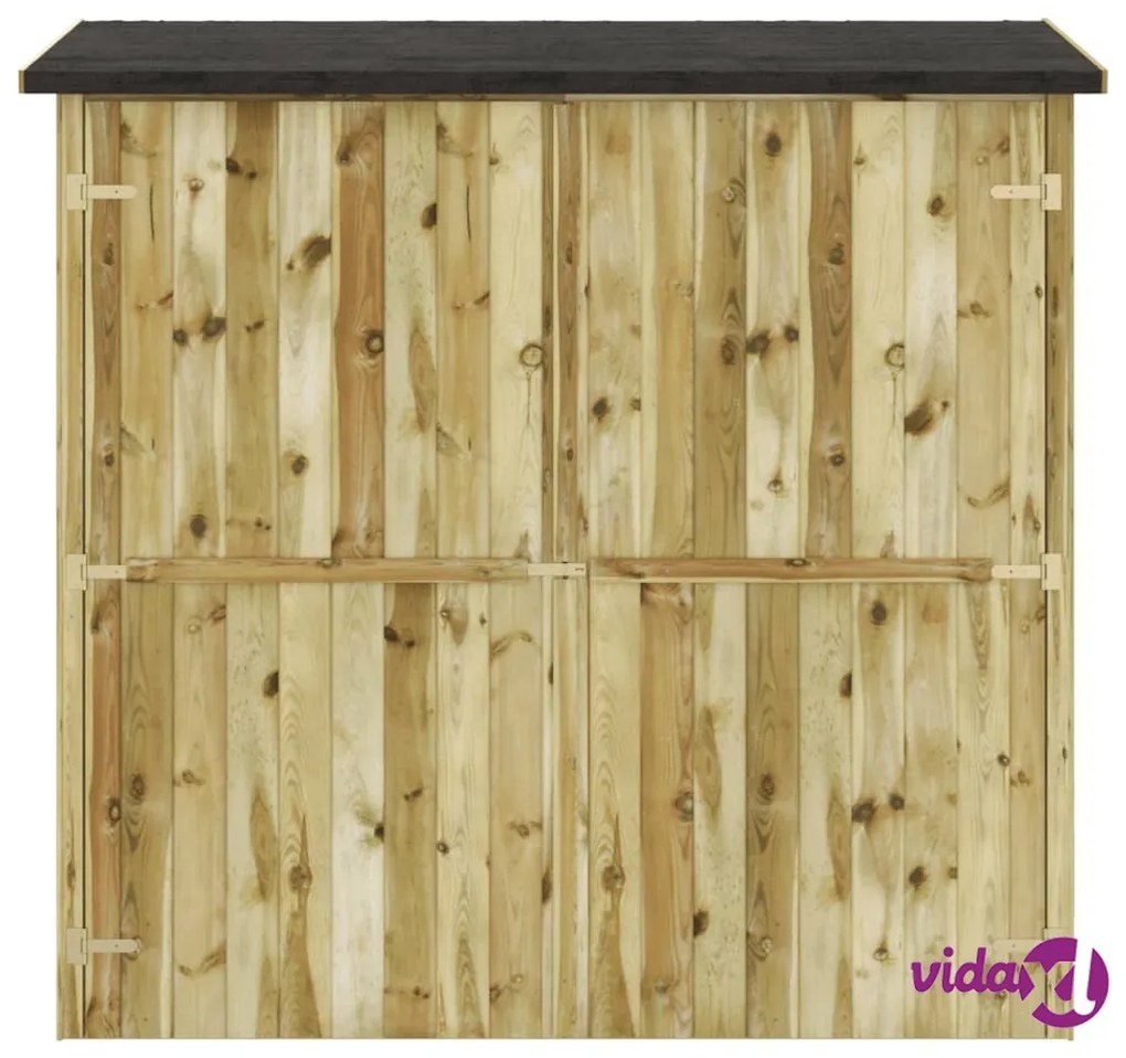 vidaXL Capanno Attrezzi da Giardino in Pino Impregnato 182x76x175 cm