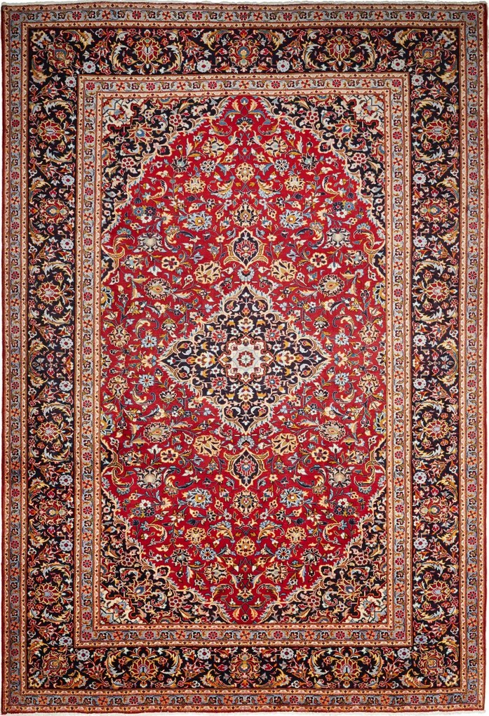 Najafabad Tappeto persiano 380x260 Rosso (Iran) Annodato A Mano