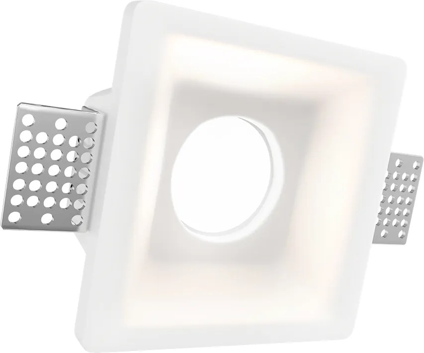 Portafaretto Quadrato Ø100x100 mm GU10 in Gesso Pitturabile SLIM