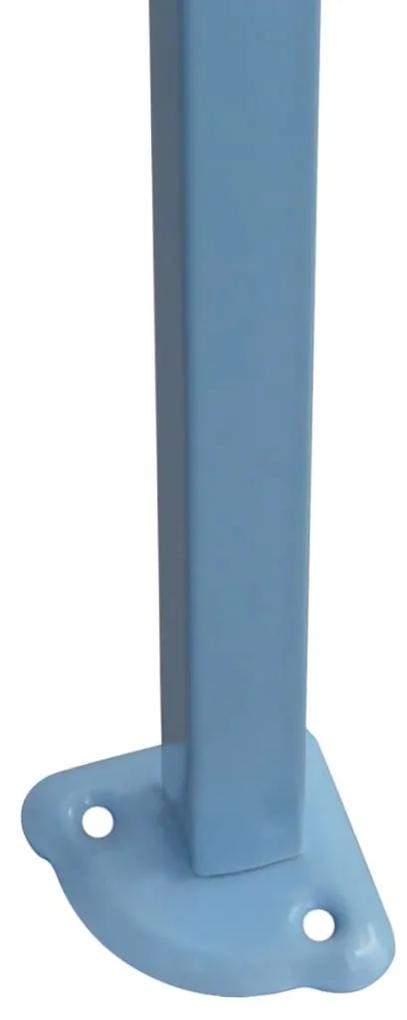 Gazebo Pieghevole con 2 Pareti 5x5 m Blu