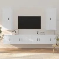 Set di Mobili Porta TV 6 pz Bianco in Legno Multistratocod mxl 100849