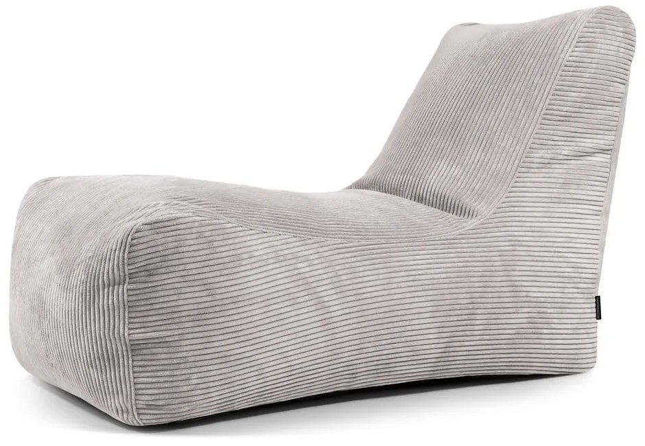 Puof a sacco grigio chiaro con rivestimento in velluto a coste Lounge – SLOWDOWN