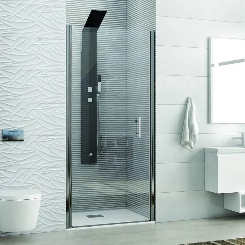 Kamalu - Box doccia porta battente nicchia 70cm vetro trasparente KS2800N