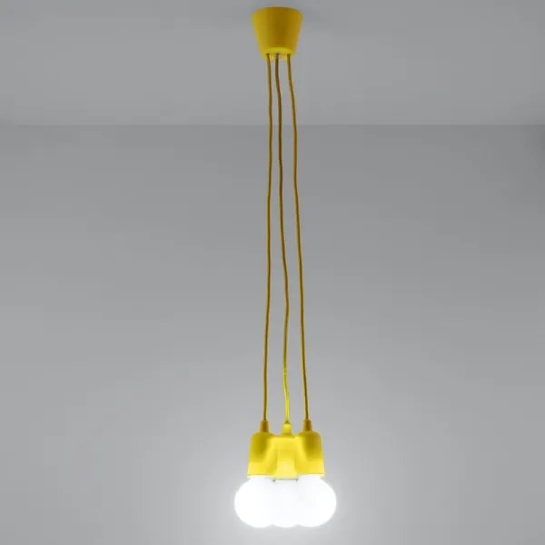 Lampadario su filo DIEGO 3xE27/60W/230V giallo