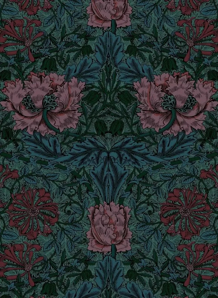 House of Hackney Carta da parati Honeysuckle - Petrol