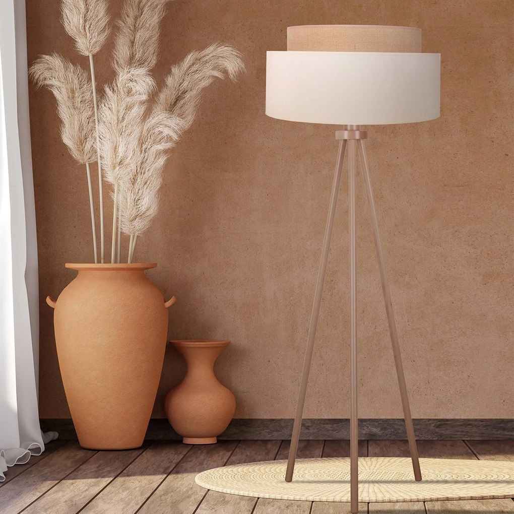 Lampada da terra Boho Duolla, Legno chiaro, Camera da letto, Legno, Lampada da terra
