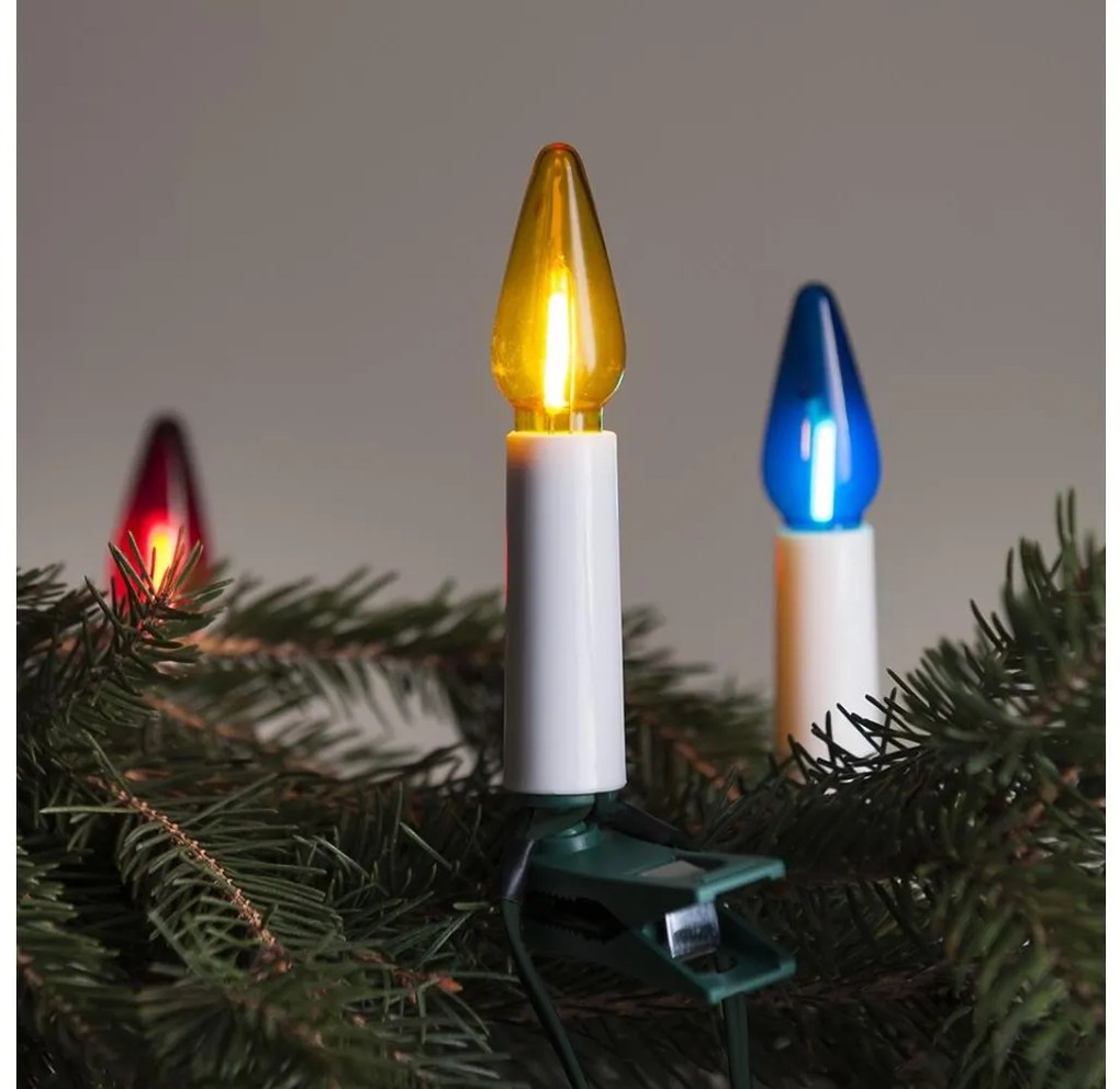 Catena LED da esterno FELICIA FILAMENT 20xE10 19m colorato/bianco caldo IP44