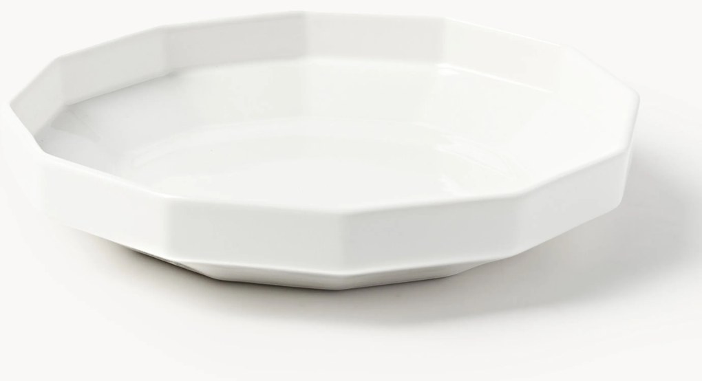 Set di 4 piatti fondi in porcellana Angoli