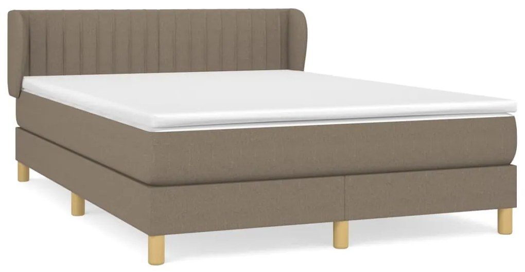 Giroletto a molle con materasso tortora 140x200 cm in tessuto