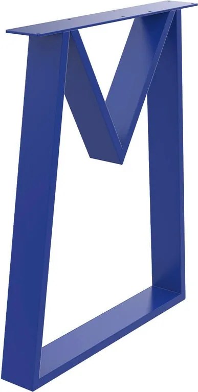 Gamba per mobili trapezoidale STEELMI Wine in acciaio blu lucido L 60 x P 8 x H 71 cm