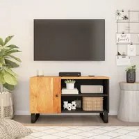 Mobile TV 80x33x46cm Legno Massello Acacia e Legno Multistratocod mxl 104188