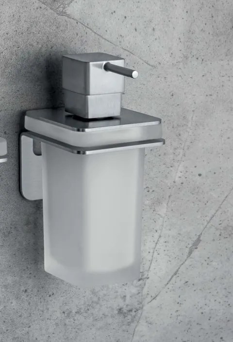 Colombo over b9328 dispenser portasapone liquido a parete in vetro acidato naturale acciaio inox