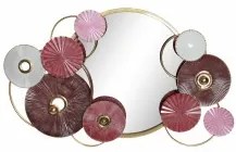 Specchio da parete DKD Home Decor S3019207 Specchio Rosa Dorato Metallo Bianco Cerchi (116 x 8 x 71 cm)