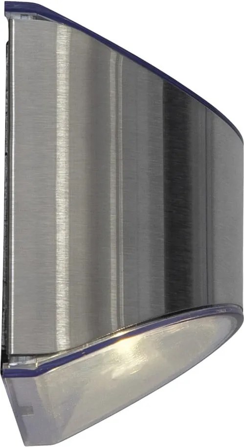 Set di 2 luci LED solari a parete in acciaio inox, altezza 8 cm Wally - Star Trading