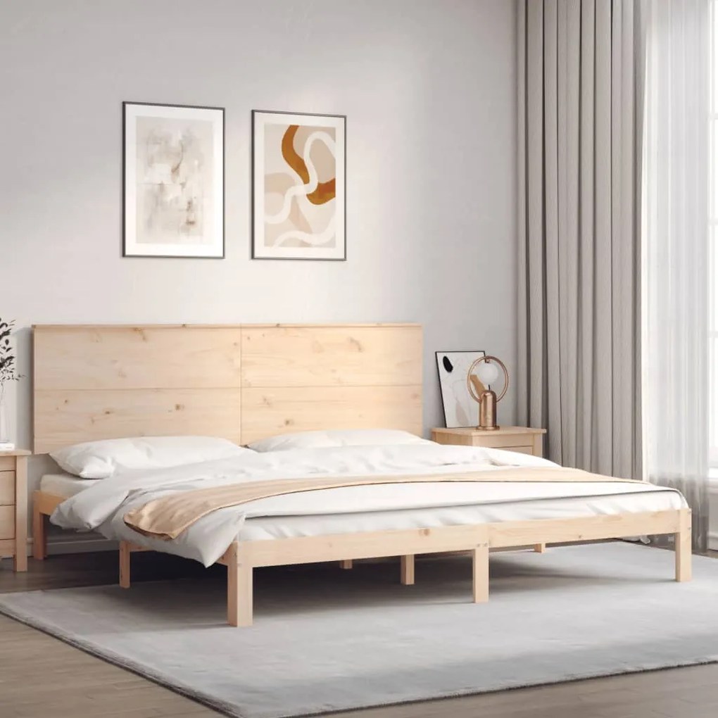 Giroletto Senza Materasso 200x200 Cm İn Legno Massello Di Pino /