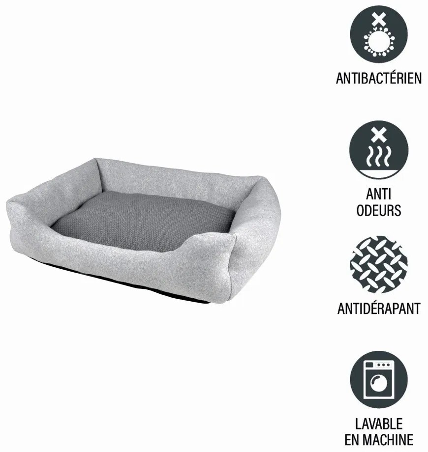 Cuccia grigio chiaro per cane 60x48 cm Graphene – Love Story