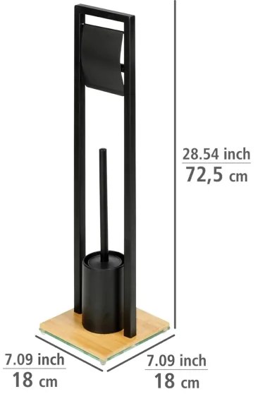 WENKO 24751100 - Set WC BAMBU⁠SA 18x72,5 cm nero/marrone