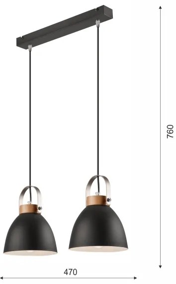 Lampadario a cavo DANIELLE 2xE27/60W/230V