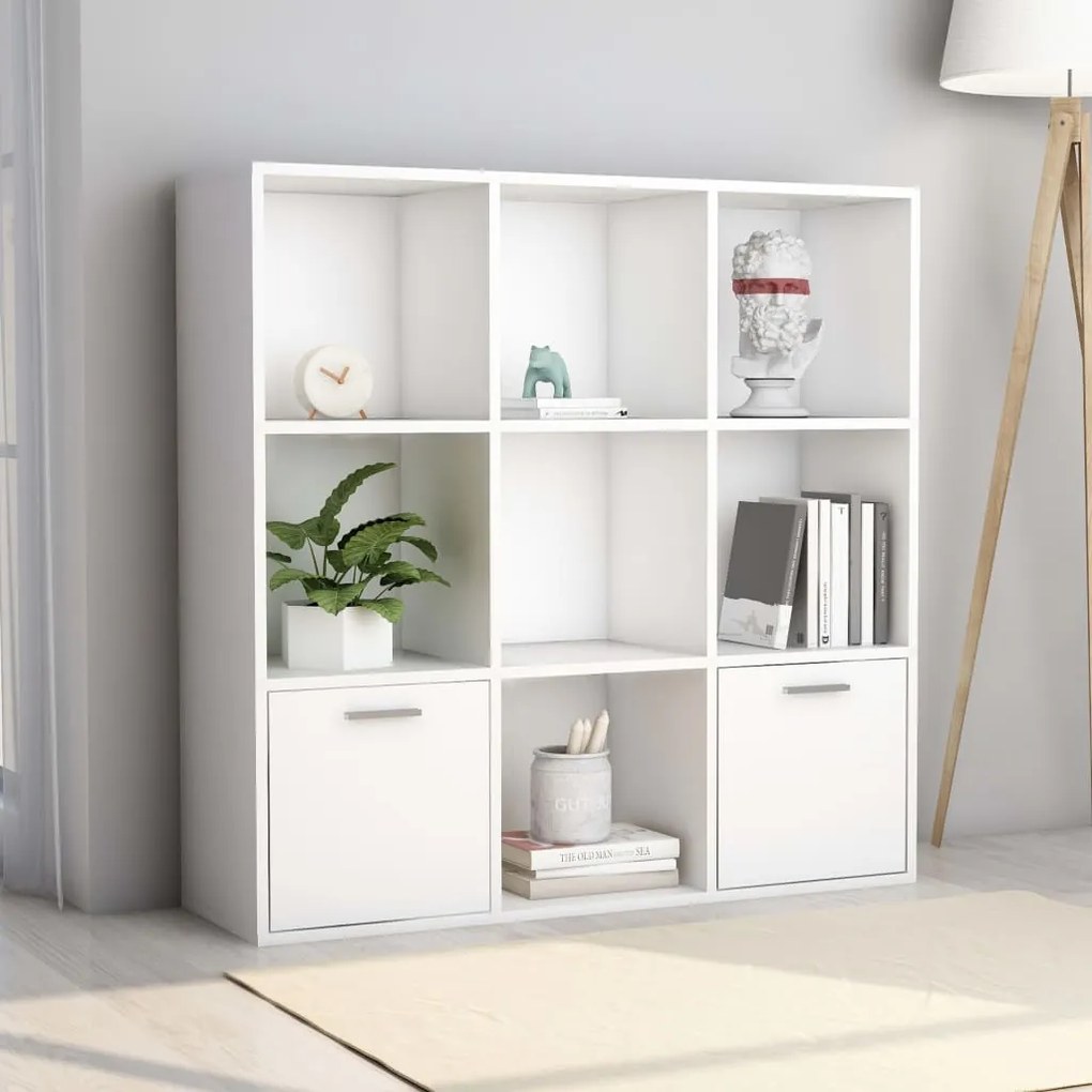 Libreria Bianca 98x30x98 Cm İn Legno Multistrato /