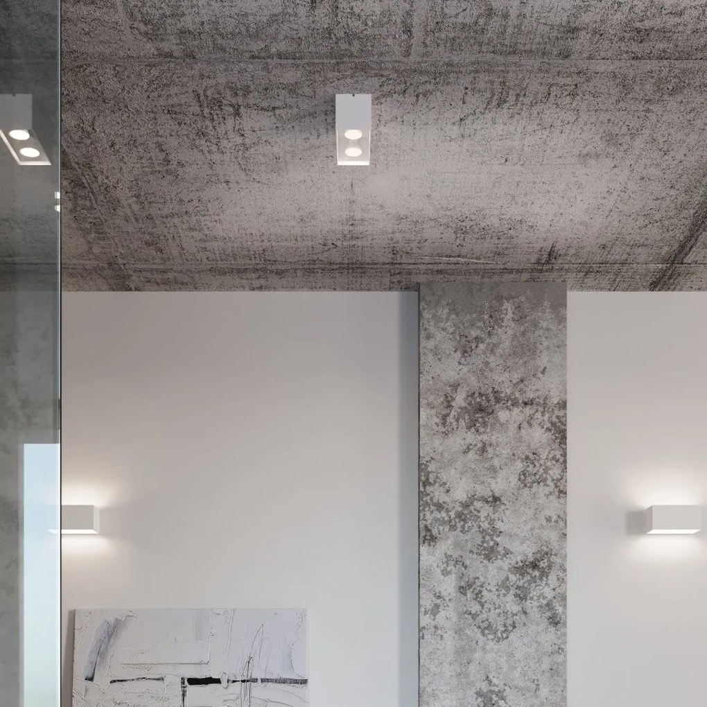 Applique Rettangolare da soffitto 2xGU10 QUAD in alluminio