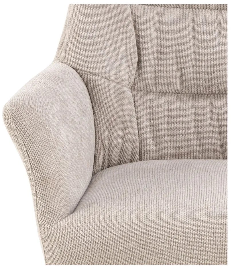 Sedia da pranzo beige in imbottito con braccioli Alonso – Actona