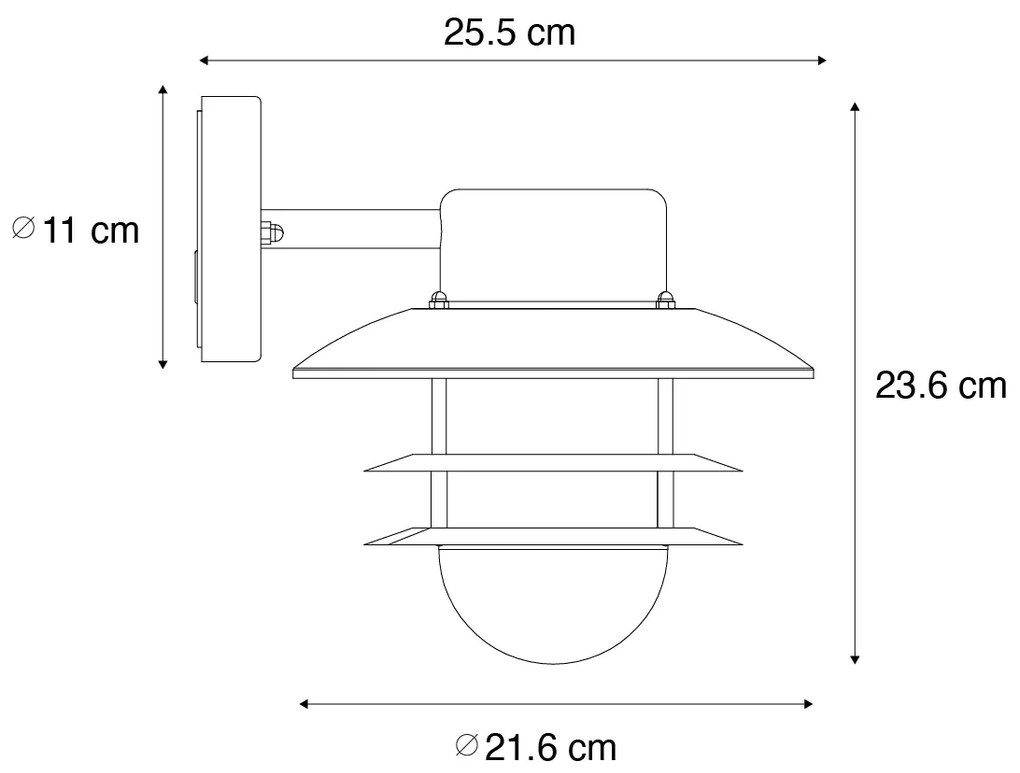Applique da parete industriale marrone ruggine IP44 - Shell