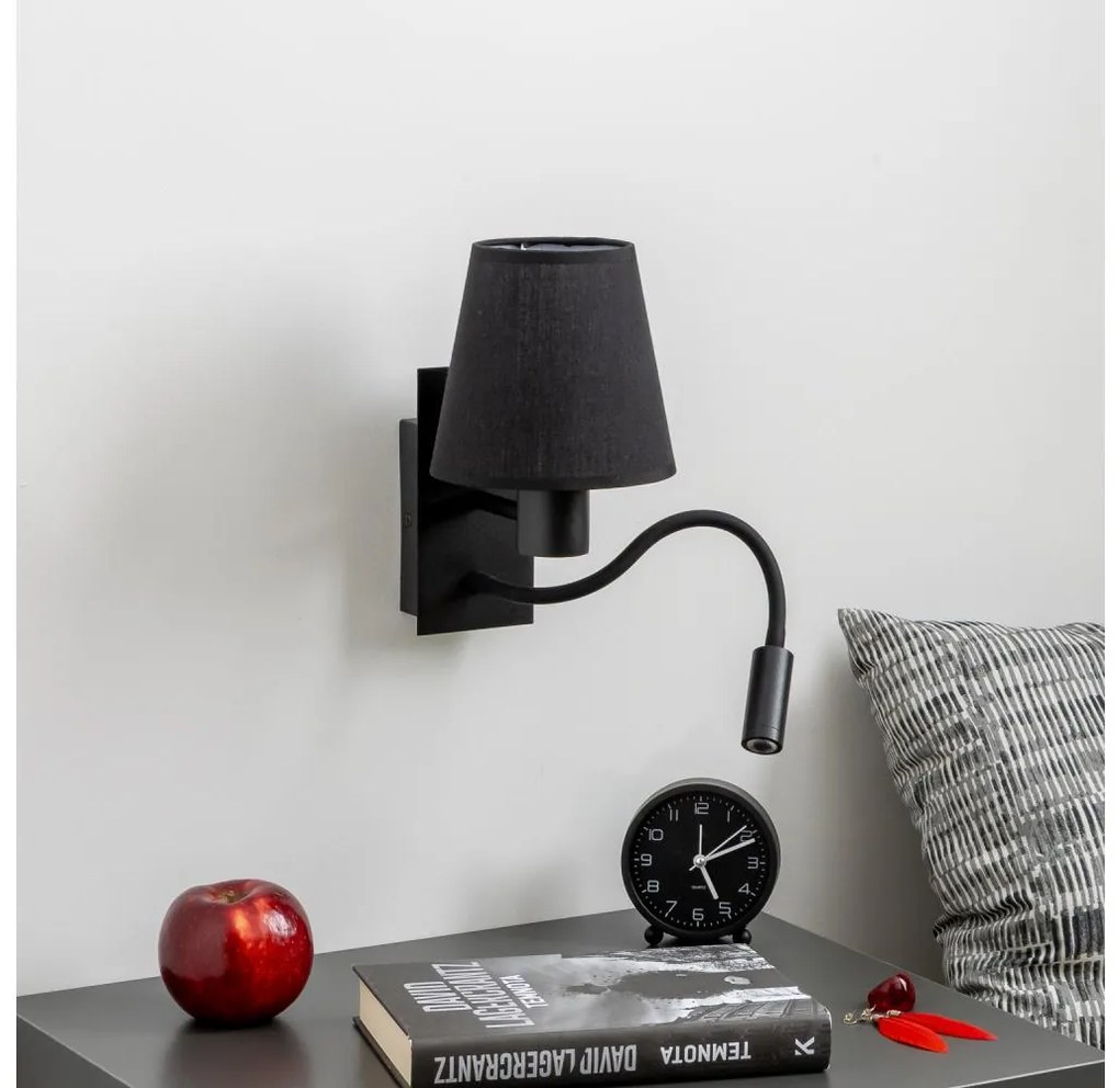 Brilagi - Applique a LED NUBILA 1xE27/25W/230V + LED/3W nero