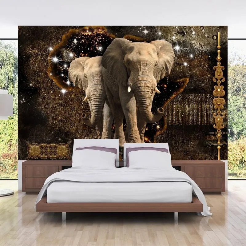 Fotomurale adesivo  Brown Elephants  Larghezza x Altezza Home decor 392x280